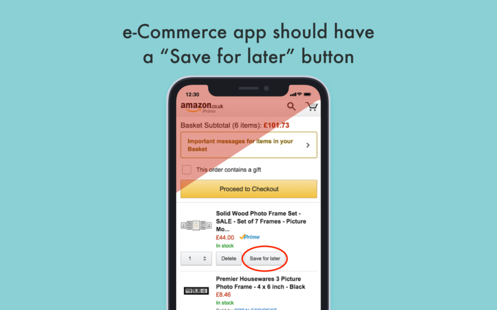 Tips for UI development: a “Save for later” button