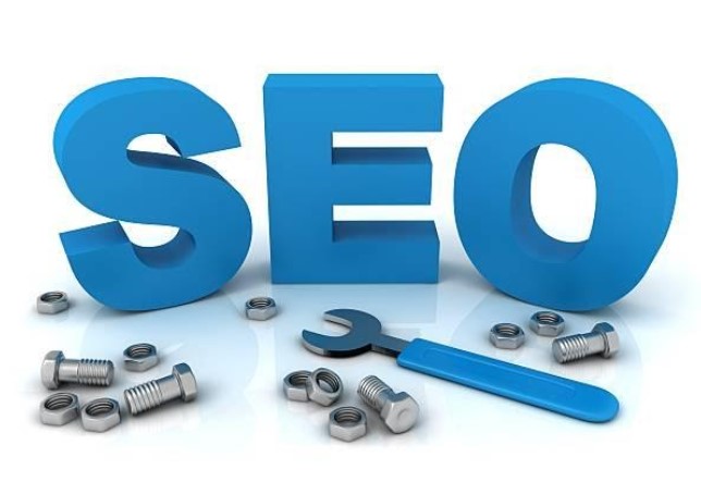 Images with SEO logo and hand tools