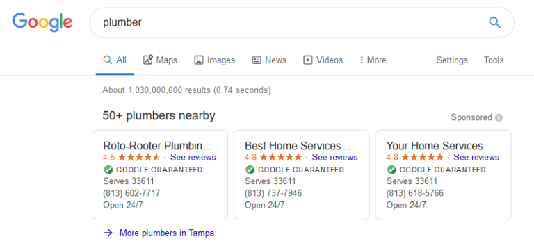 google guaranteed listings