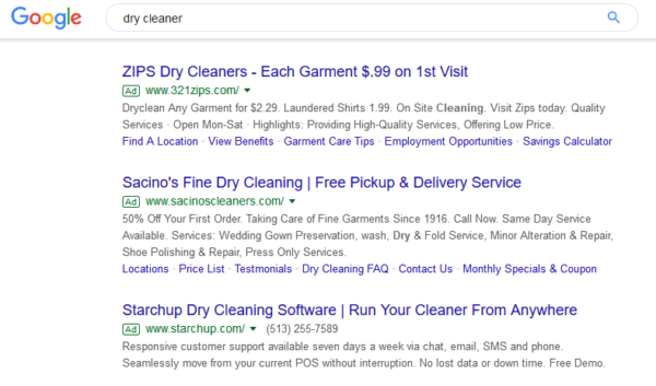 local SEO paid search results