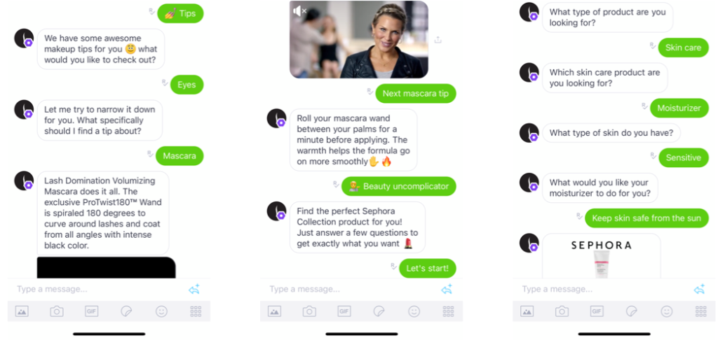 Sephora Chatbot Example