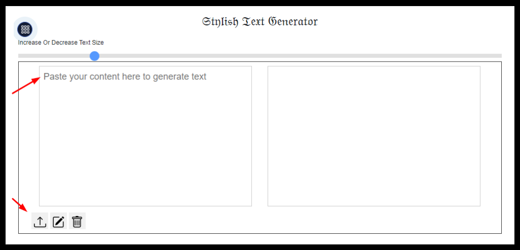 Enter Your Text in Stylish Text Generator