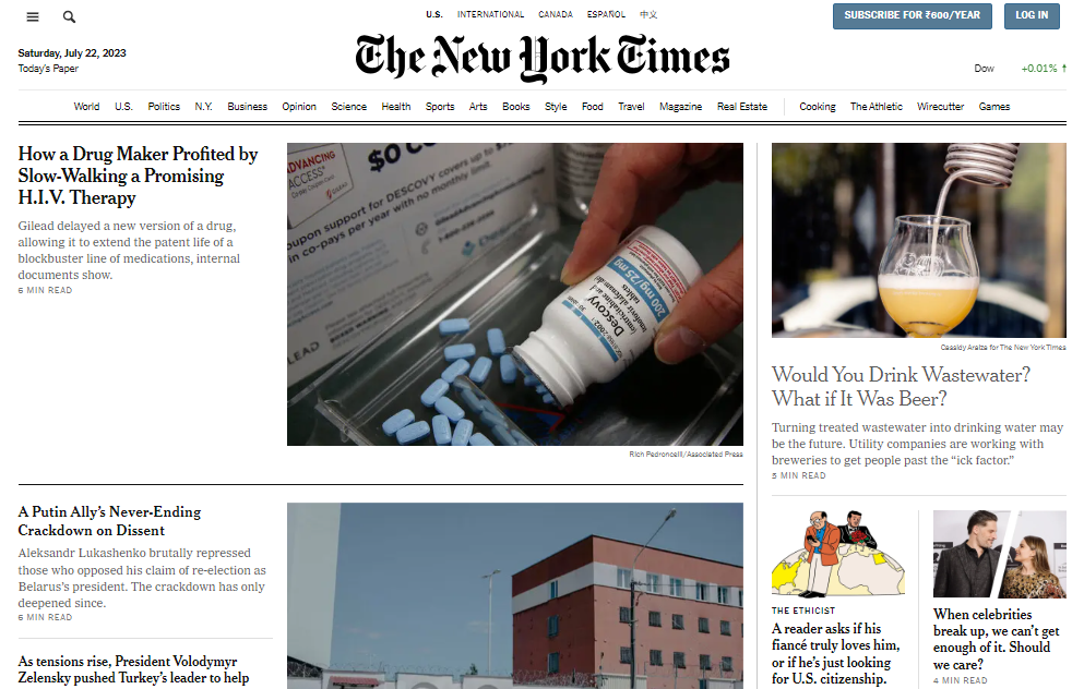 Example 2- New York Times (nytimes.com)