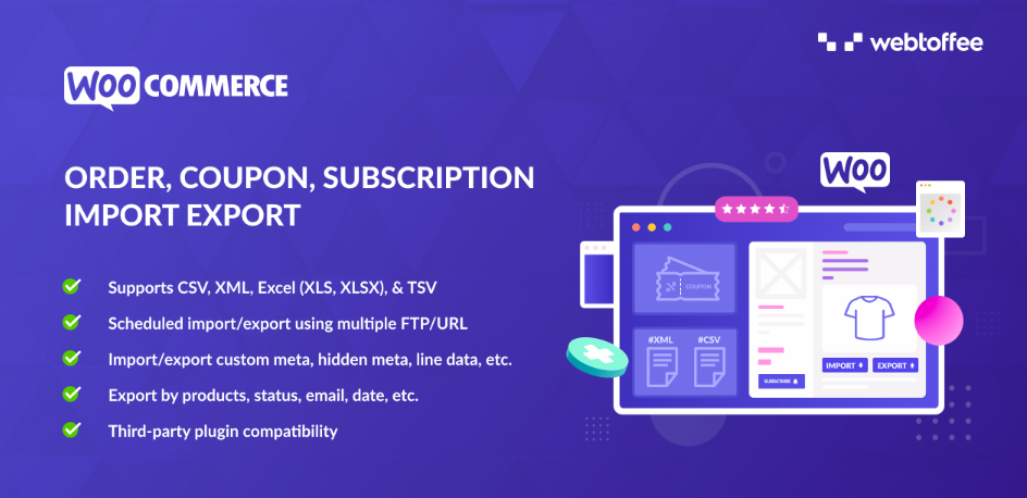 Order, Coupon, Subscription Export Import for WooCommerce