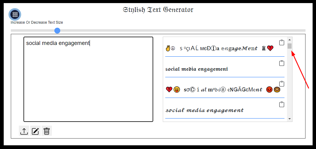 Select a Text Style in Stylish Text Generator