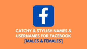 Catchy & Stylish Names & Usernames for Facebook [Males & Females]